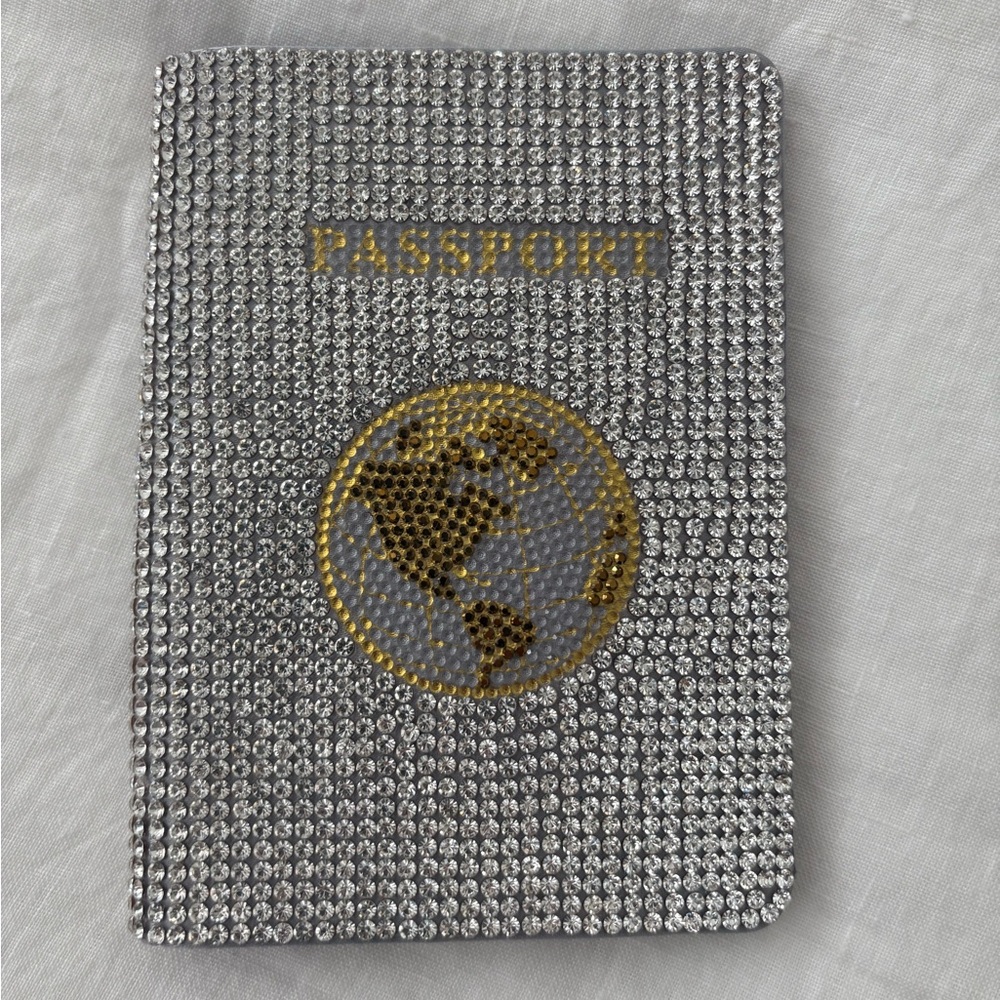 Rhinestone Passport Cover - Silver and Gold